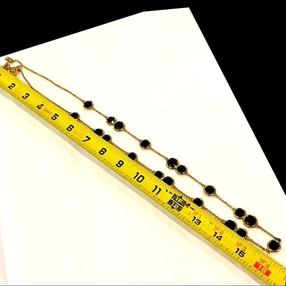 KATE SPADE Gold Tone & Black Crystal 32” Necklace - Picture 13 of 15